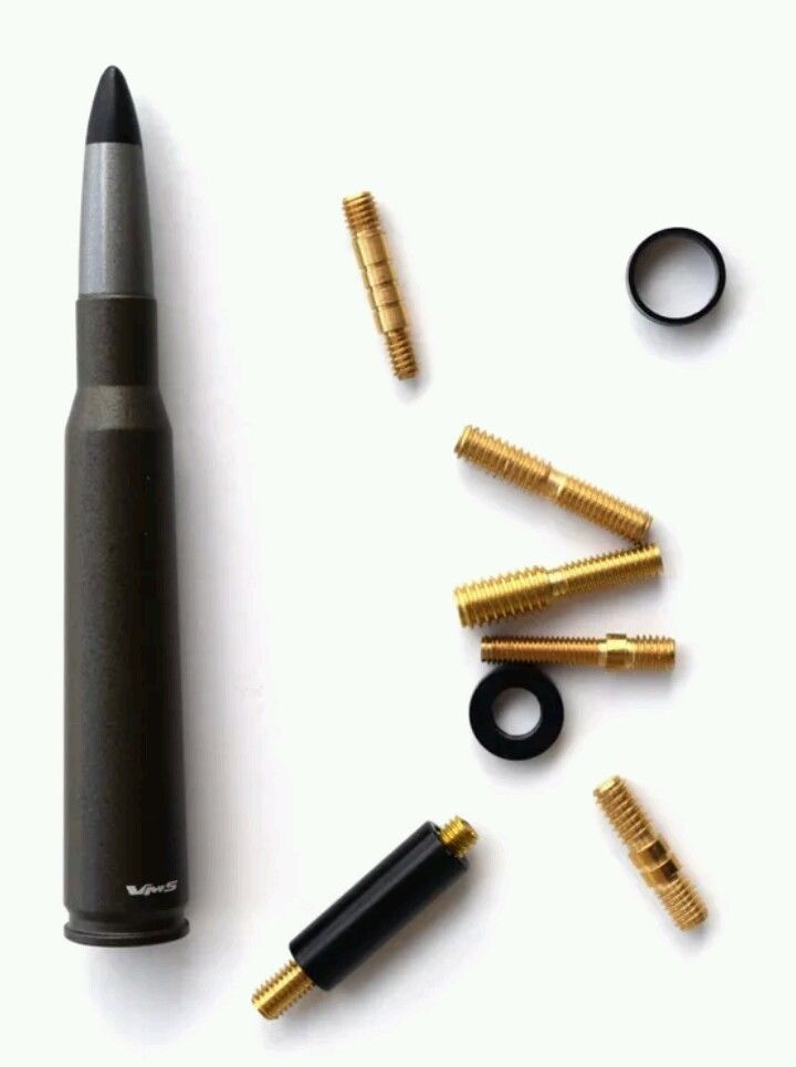 Stylish .50 Caliber Bullet Stubby Antenna AM-FM Fits Chevy Silverado & GMC Sierra