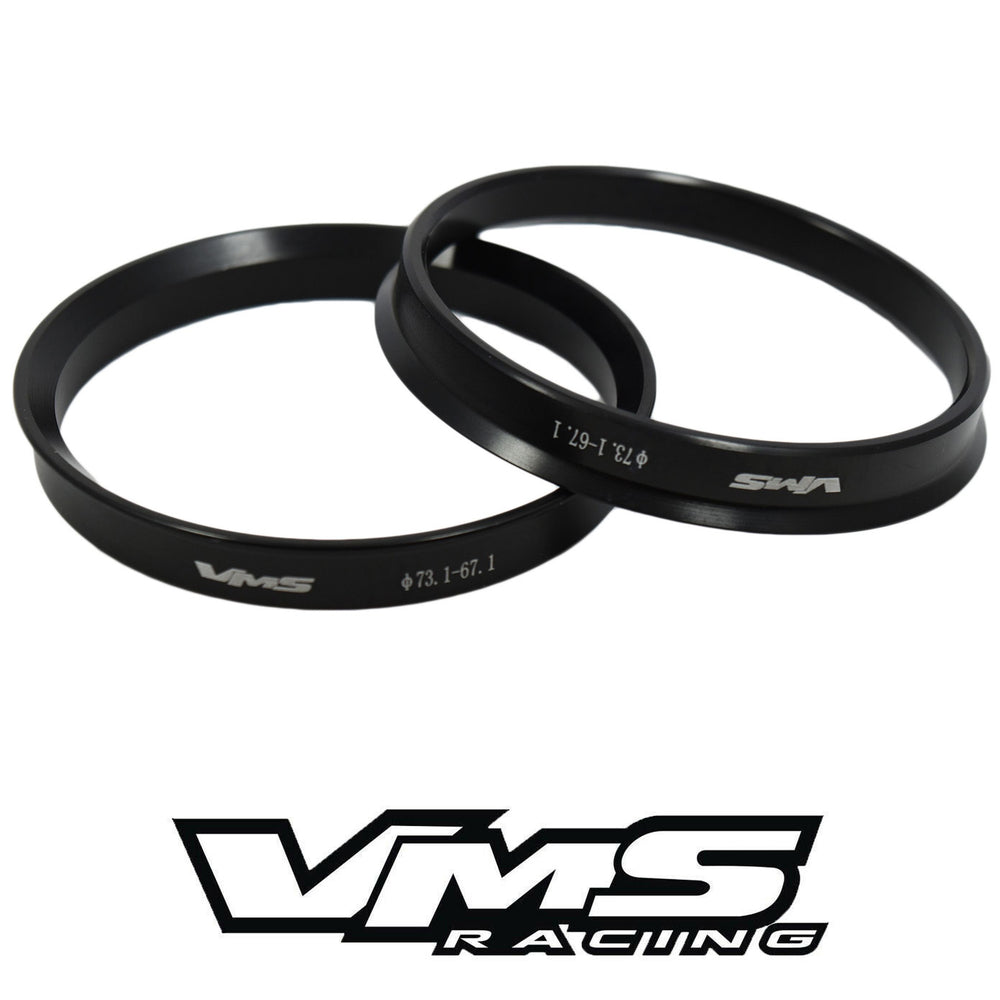 VMS Racing Black CNC Billet Machined Aluminum Wheel Hub Centric Rings
