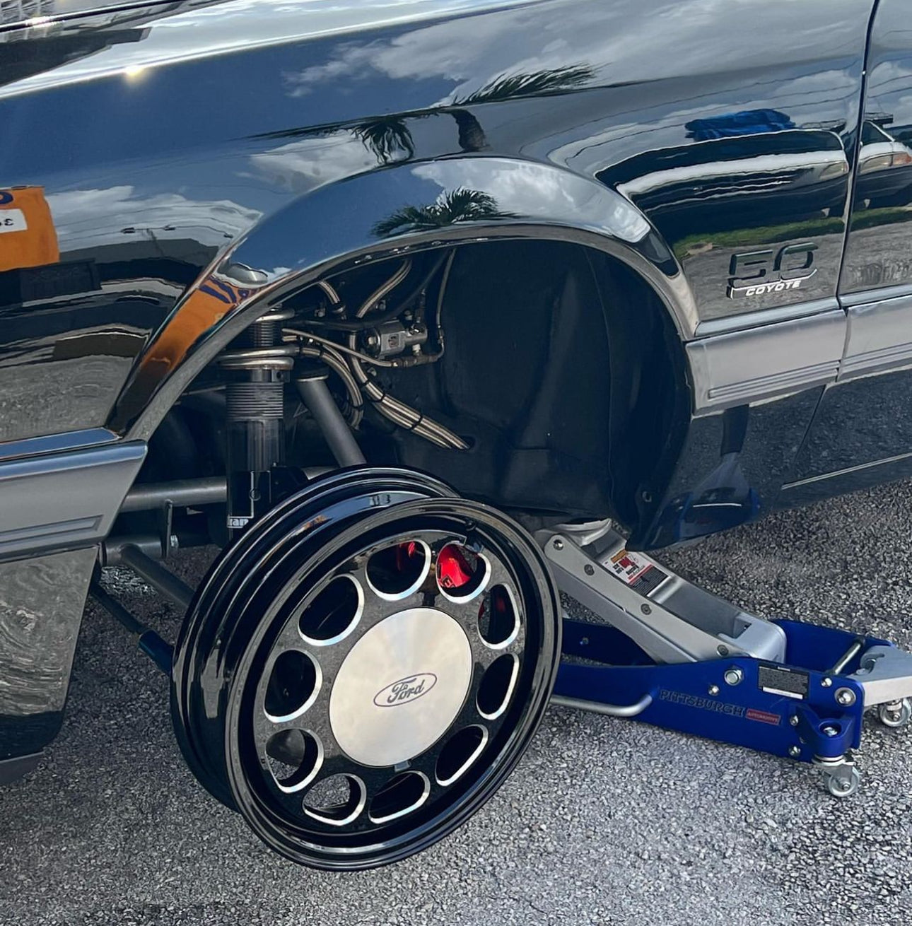 VMS Racing Black Dial Front Wheel Rim 5 Lug Drag Pack 15x3.5 & 15x10 ...