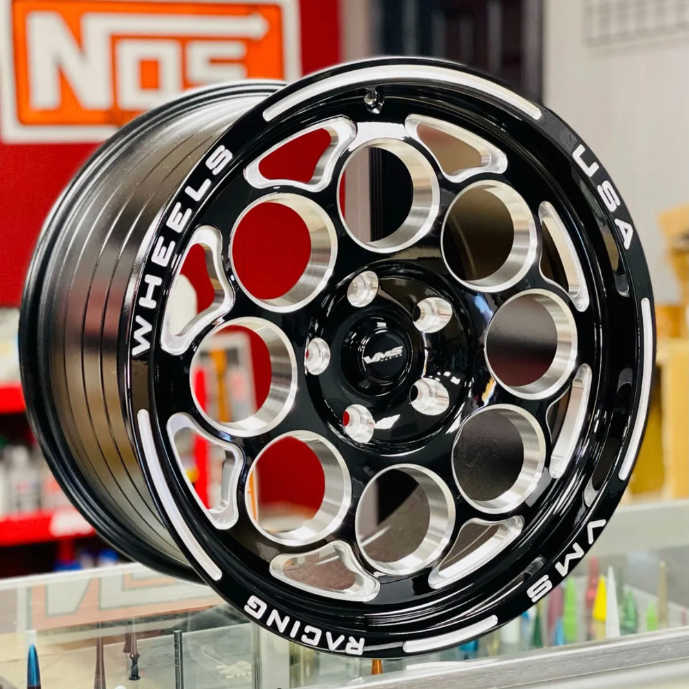 VMS Racing Drag Race Black Modulo Rear Wheel FOr 17X10 5X114.3 +54 ET For 2005-2020 S197 & S550 For Mustang