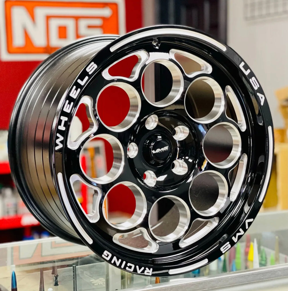 VMS Racing Drag Race Black Modulo Rear Wheel FOr 17X10 5X114.3 +54 ET For 2005-2020 S197 & S550 For Mustang