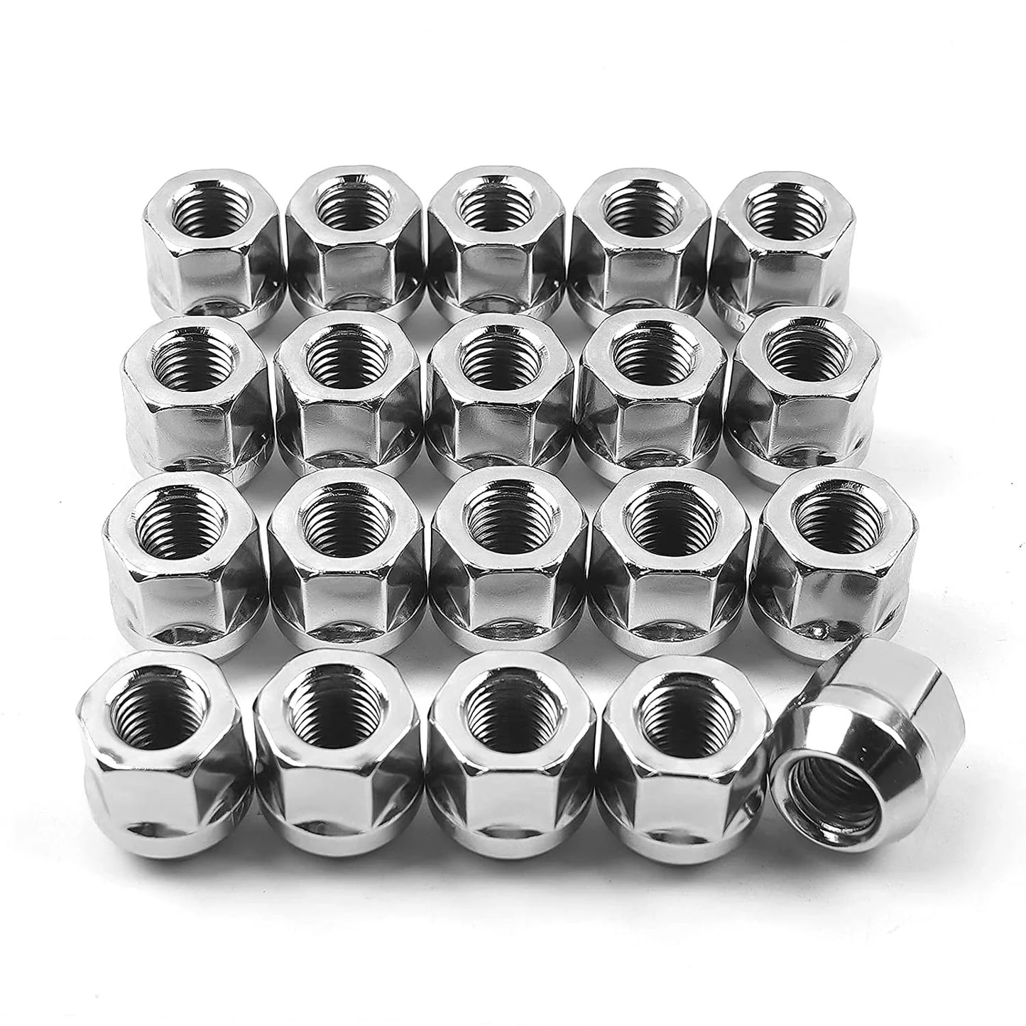 20pc VMS Lug Nuts 1/2-20 Open End Bulge Seat - .84" Length - Zinc