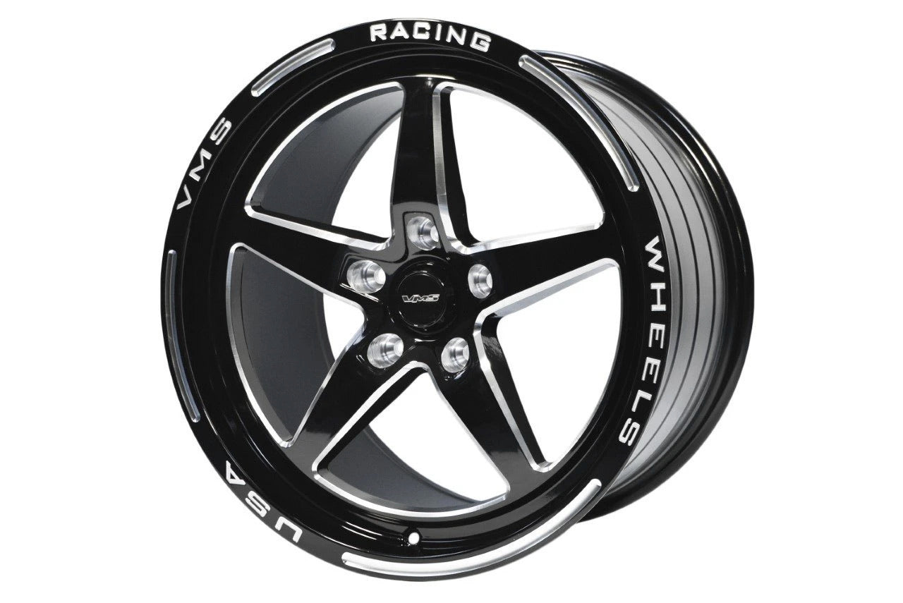 VMS STREET DRAG RACE REAR V-STAR WHEEL 17X11 (+2 OFFSET) 5X115 FOR 19 - 22 DODGE CHARGER, CHALLENGER WIDE BODY DEMON SRT 392 & HELLCAT