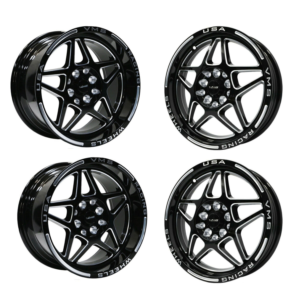 VMS Racing Delta Drag Pack Wheels 2x 15x3.5 ET10 2x 15x8 ET20 4x100 4x114 73.1