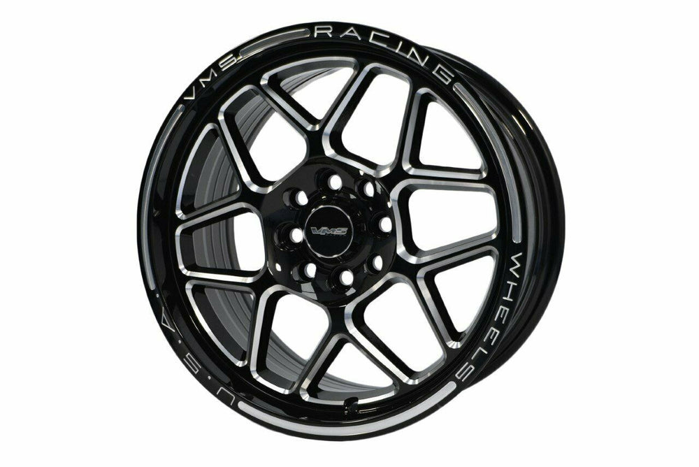 VMS Racing Black Milled Blackbird 4 Lug 15x7 4x100 & 4x108 +35 ET 5.4