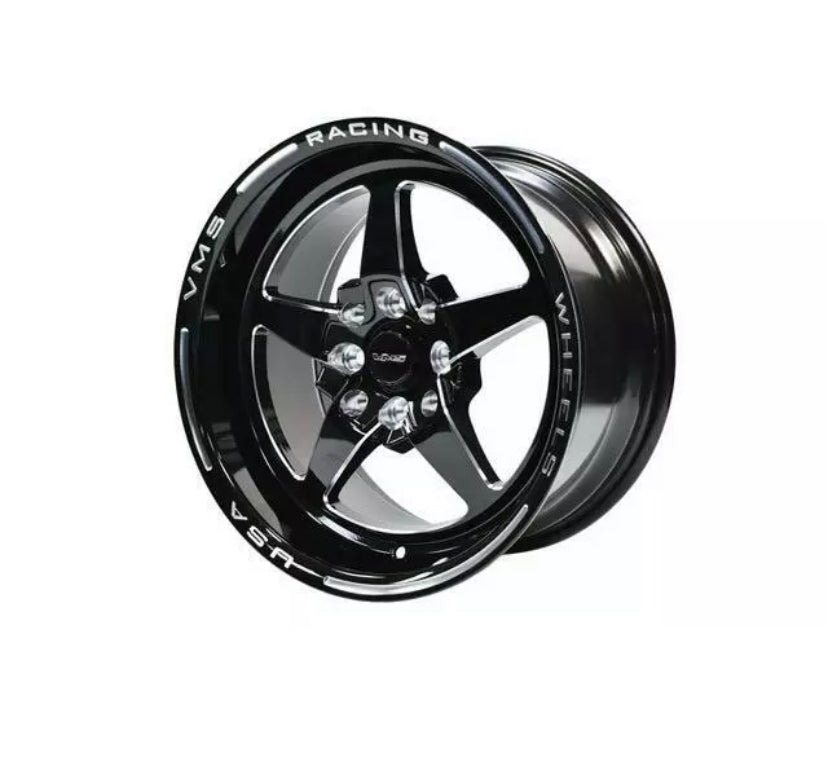 VMS RACING FRONT OR REAR DRAG RACE V-STAR WHEEL 15X8 4X100 / 4X108 +20 ET (5 1/4 
