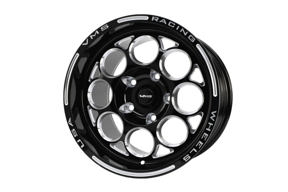 VMS Racing Street Or Drag Black Milled Modulo Wheel Rim 15X10 5X114.3 (5X4.5