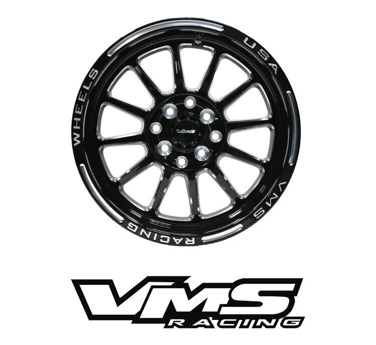 VMS Racing Rear Or Front Black Hawk Drag Wheel 15X8 4X100 4x114.3 +20