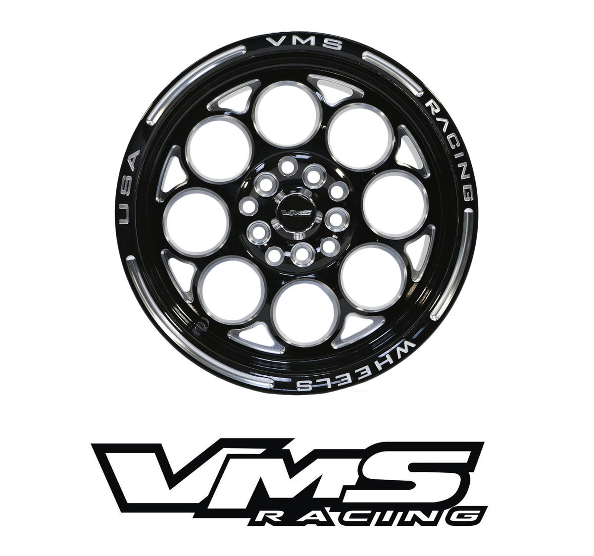 Vms Racing Modulo Wheels VMS Racing Black Modulo Milling Finish Drag Racing Wheel Rim 15x8 5X10 ...