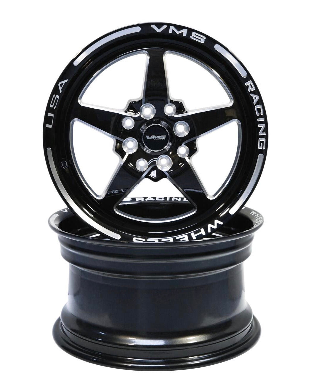 2x 13x9 Star and 2x Modulo 15X3.5 4X100/114.3 10 ET 73.1 CB Black Milling Finish