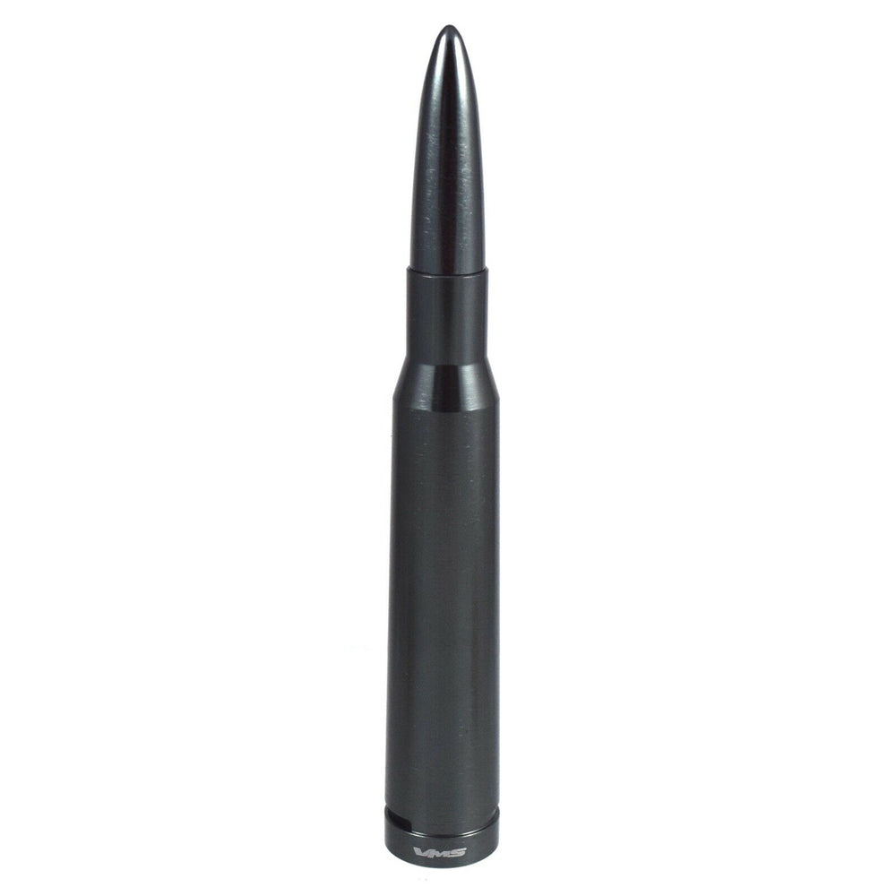 Universal Anti-Theft Gunmetal 50 Caliber Bullet Stubby Short AM FM Antenna