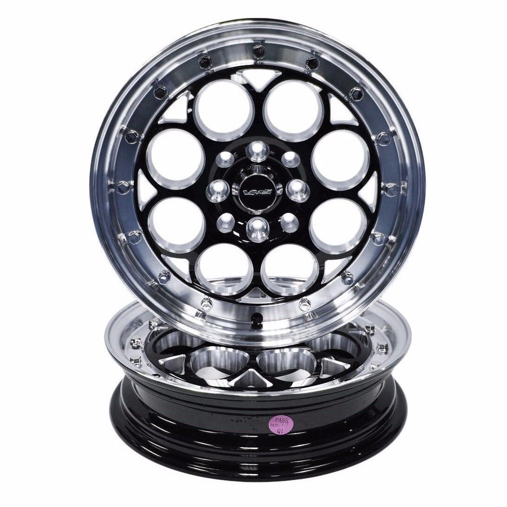
                      
                        VMS Wheels Revolver 15X3.5 4X100/114.3 10 ET 73.1 CB Black Milling Polished Lip Chrome Rivets Set Of 2
                      
                    